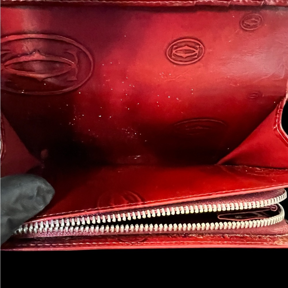 Cartier Happy Birthday patent Wine Bifold Wallet (A222) - Picture 7 of 15